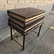 Vintage Library Book Side Table Opens for Storage - Maitland Smith Style picture