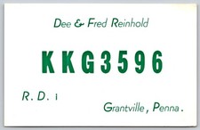 Vintage Grantville, Penna. KKG3596 Dee & Fred Reinhold Contact Card C56 picture