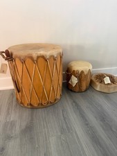 **AWESOME  VINTAGE  NATIVE AMERICAN  HANDMADE LARGE POW WOW TAOS DRUMS  NICE