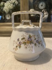 Antique 1892/1907 T&V Limoges French Porcelain Biscuit/Cracker Jar Handpainted picture