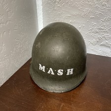 authentic post-WWII or late-WWII rear-seam M1 helmet shell (later Marked Mash) picture