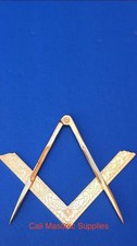 Masonic Lodge Ceremonial accessories Square and Compass Golden 4.5