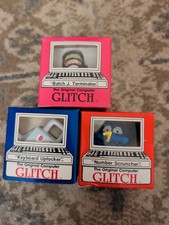 1989 Set of 3 GLITCH 2” Figures Toys The Original Computer GLITCH In Boxes picture
