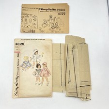 Simplicity Sewing Pattern 4329 Size 1 Toddlers Dress Coat & Hat Cut picture