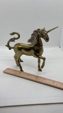 Vintage Solid Brass Unicorn Figurine Statuette picture