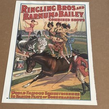 Rare Ringling Bros And Barnum & Bailey Circus Combined Shows Framed Advertisment picture