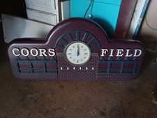 Vintage 1995 Original COORS FIELD CO. Rockies Lighted Beer Baseball Clock 36”  picture