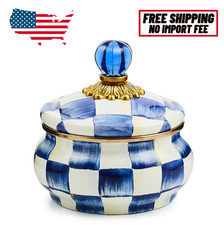 MacKenzie-Childs Royal Check Squashed Pot, No Import Fee picture