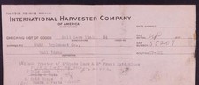 1929 International Harvester Co Check List of Goods Salt Lake City 24 B8S3 picture