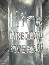 RARE ANTIQUE ORIGINAL HIRES ROOT BEER CROWN TOP BOTTLE  STRONG EMBOSSING picture