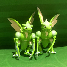 Bandai Pokémon Scyther Green Plastic Figurine Lot of 2, Anime & Manga picture