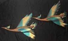 Pair of MCM Metal & Wood Flying Phoenix Bird Masketeer Inc. 1962 Wall Art picture