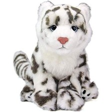 Baby Snow Leopard Realistic Fluffy Sitting Plush  45cm Colorata Japan picture