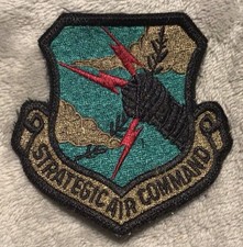 US Air Force Strategic Air Command SAC Crest Badge Patch Subdued Obsolete V3 picture