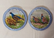2 Vintage GROUSE Porcelain Plate hand painted Signed B. JONES 6.25