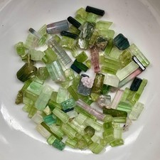 82 CT Terminated Natural bi Colour Tourmaline Crystals lot From Afghanistan picture