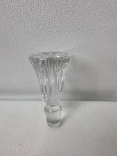 Vintage Clear Cut Glass Decanter Stopper Starburst Flared Top 4