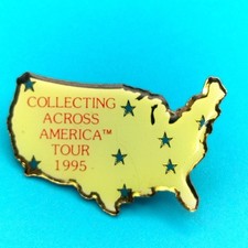 Collecting Across America Tour 1995 Enamel Lapel Pin Map USA Souvenir Travel picture