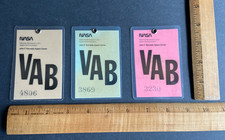 Original 1960-70s NASA APOLLO Era (3) Item VAB Employee Access Badge Lot #1 picture
