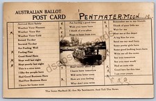 K49/ Pentwater Michigan RPPC Postcard c1910 Australian Ballot River Ferry 400 picture