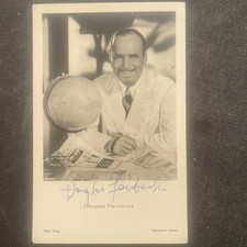 Vintage Douglas Fairbanks Signature Original Autograph Cinema Postcard picture