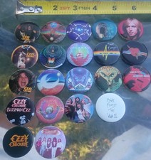  21- Vintage 1980s Rock Band Pinback Buttons: Ozzy,Pink Floyd,Tom Petty, Journey picture