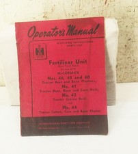 Vtg McCormick International Harvester Fertilizer unit (star feed type) Manual picture