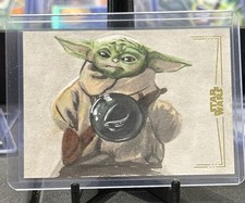 Topps Star Wars Gold Foil Sketch Card Grogu Autograph 1/1 picture