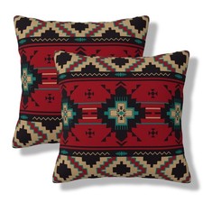 Southwest Red Pillow Covers 18x18 Set of 2 Aztec Decorative Throw Pillow Cove... picture