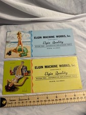 Vintage Elgin Machine Works Pin-Up Advertising Inserts - Set of 2 picture