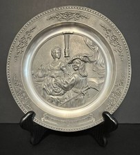 Vintage WMF Zinn Pewter Plate Rembrandt Self-Portrait with Saskia German 10.5