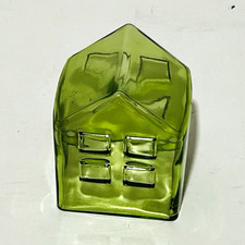 Green Glass House-Shaped Decorative Novelty Vase, Small 4