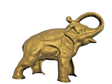 Vintage Cast Iron Elephant Bank / Doorstop with Raised Trunk Heavy 10” X 8” picture