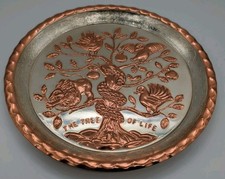Vintage David Miro Israel Silver Copper Tree of Life Wall Hanging Plaque Plate picture