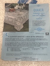 Vtg Quaker Lace Tablecloth Windsor Beige 70 x 90