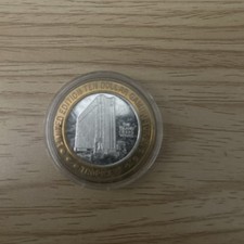 $10 silver casino gaming token, 1st Anniv. May 2000, The Venetian, Las Vegas, NV picture