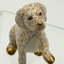 Herend Porcelain Cocker Spaniel Dog Figurine 16168 SVHU Gold Accents 2.5