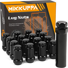 16Pcs M12X1.5 Lug Nuts - Black Spline Drive Lug Nuts - 1.4 Inch Length - 17Mm He picture