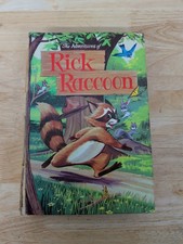 Vintage 1959 The Adventures of Rick Raccoon Moving Figurine Mechanical Book picture