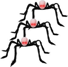Suzile 3 Pack Halloween Doll Head Spider Light up Creepy Outdoor Decor picture
