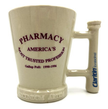 Claritin Coffee Cup Pharmacist Pharmacy Promotional Drug Vtg HTF USA Made picture