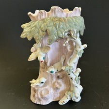 Vintage Vase Birds On Tree Pastels Mid Century Japan picture