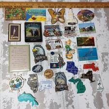 Lot 29 Vtg Fridge Magnets GRANDMA 1980s Travel Souvenirs Granny's Refrigerator picture