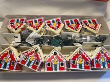 Vintage Putz House String Lights 10 Gingerbread Christmas JC Penney Box Tested picture