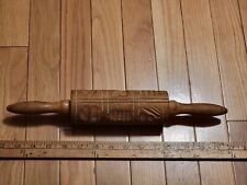 Antique Springerle Carved Rolling Pin 3 Design Slots 4 Rows Very Good Condition picture