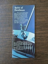 1983 Rolls Royce Sales Brochure and Specification Fact Book Foldout Pocket Book picture