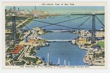 Mr Fancy Cancel Unused Century of Progress Aerial View From Skyride Card #241 picture