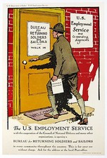 Original WWI US Veterans Poster - The US Employment Service - Gordon Grant picture