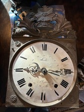 Vintage 1800s “Saulce / a St‑Étienne” time date wall clock for parts or repair  picture