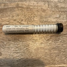 World War 2 Era E-17 Military Pilot Survival Kit Plastic Vial Medical Component  picture